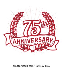 75 years anniversary celebration logotype. 75th anniversary logo. Vector and illustration.