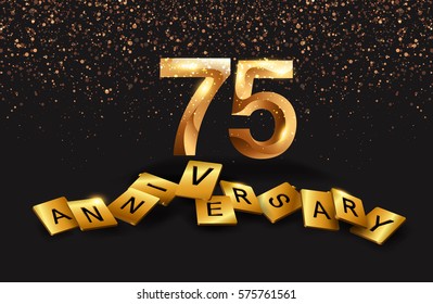 75 Years Anniversary Celebration Poster Brochure Stock Vector (Royalty ...