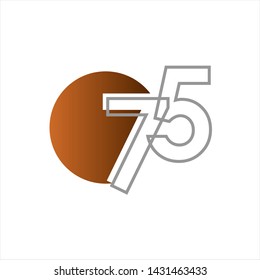 75 Years Anniversary Celebration Vector Template Design Illustration