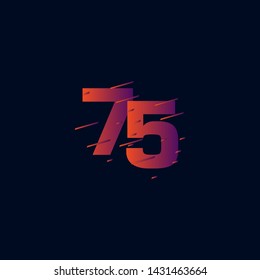75 Years Anniversary Celebration Vector Template Design Illustration