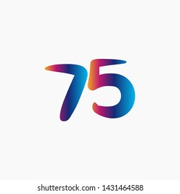 75 Years Anniversary Celebration Vector Template Design Illustration