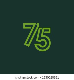 75 Years Anniversary Celebration Vector Template Design Illustration
