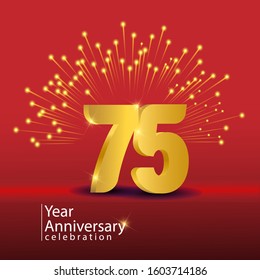 75 Years Anniversary Celebration Vector Template Design Illustration
