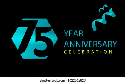 75 Years Anniversary Celebration Vector Template Design Illustration