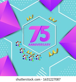 75 Years Anniversary Celebration Vector Template Design Illustration
