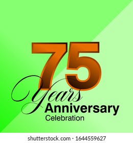 75 Years Anniversary Celebration Vector Template Design Illustration