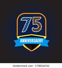 75 Years Anniversary Celebration Vector Template Design Illustration
