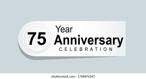 75 Years Anniversary Celebration Vector Template Design Illustration