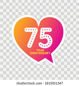 75 Years Anniversary Celebration Vector Template Design Illustration