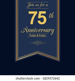 Ilustración de diseño de plantillas vectoriales de celebración de 75 años