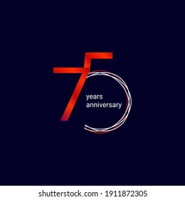 75 Years Anniversary Celebration Vector Template Design Illustration