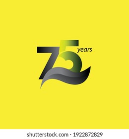Ilustración de diseño de plantillas vectoriales de celebración de 75 años