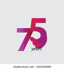 75 Years Anniversary Celebration Vector Template Design Illustration