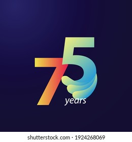 75 Years Anniversary Celebration Vector Template Design Illustration