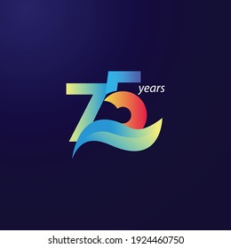 Ilustración de diseño de plantillas vectoriales de celebración de 75 años