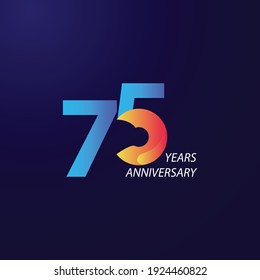 75 Years Anniversary Celebration Vector Template Design Illustration