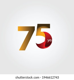 Illustration zum Design von Vektorvorlagen zum 75-jährigen Jubiläum