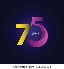 Ilustración de diseño de plantillas vectoriales de celebración de 75 años