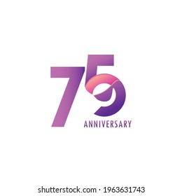 75 Years Anniversary Celebration Vector Template Design Illustration