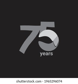 75 Years Anniversary Celebration Vector Template Design Illustration