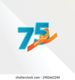 75 Years Anniversary Celebration Vector Template Design Illustration