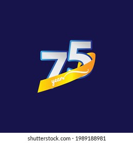 75 Years Anniversary Celebration Vector Template Design Illustration