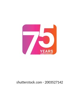 75 Years Anniversary Celebration Vector Template Design Illustration