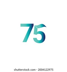 Ilustración de diseño de plantillas vectoriales de celebración de 75 años