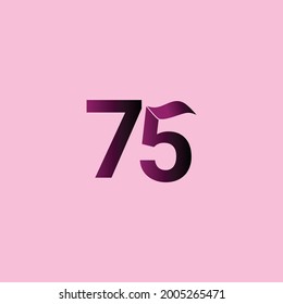 75 Years Anniversary Celebration Vector Template Design Illustration