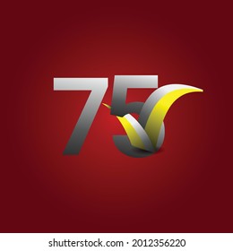 75 Years Anniversary Celebration Vector Template Design Illustration