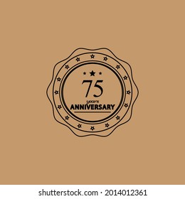 Ilustración de diseño de plantillas vectoriales de celebración de 75 años