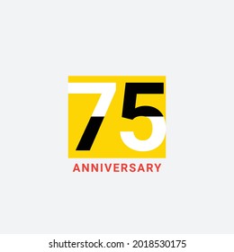 75 Years Anniversary Celebration Vector Template Design Illustration