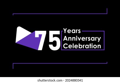 75 Years Anniversary Celebration Vector Template Design