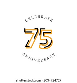 75 Years Anniversary Celebration Vector Template Design Illustration