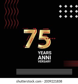 75 Years Anniversary Celebration Vector Template Design Illustration