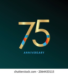 75 Years Anniversary Celebration Vector Template Design Illustration