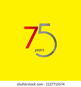 Ilustración de diseño de plantillas vectoriales de celebración de 75 años