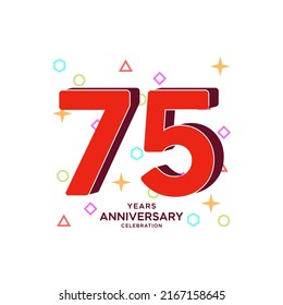 75 Years Anniversary Celebration Vector Template Design Illustration