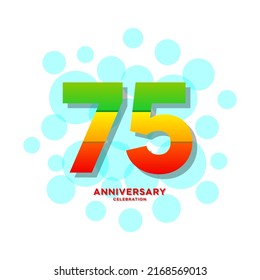 Ilustración de diseño de plantillas vectoriales de celebración de 75 años