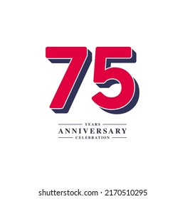 75 Years Anniversary Celebration Vector Template Design Illustration