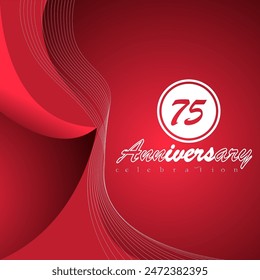 75 years anniversary celebration vector template design illustration