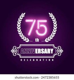75 years anniversary celebration vector template design illustration
