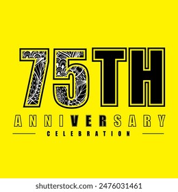 75 years anniversary celebration vector template design illustration