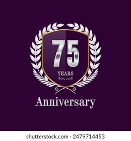 75 years anniversary celebration vector template design illustration