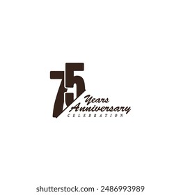 75 years anniversary celebration vector template design illustration