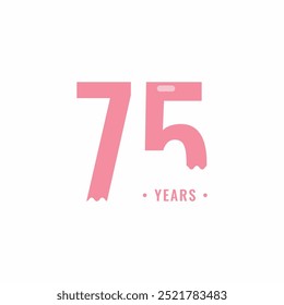 75 anos comemoração aniversário modelo vetor Design ilustração