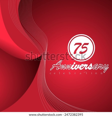 75 years anniversary celebration vector template design illustration