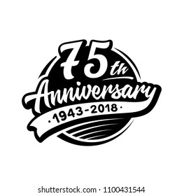 75 years anniversary design template. Vector and illustration. 75th logo.