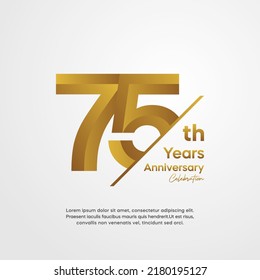 75 years anniversary design template. vector template illustration