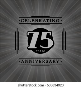 75 years anniversary design template. Vector and illustration.